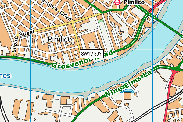 SW1V 3JY map - OS VectorMap District (Ordnance Survey) SW1V 3JY map - OS VectorMap District (Ordnance Survey)