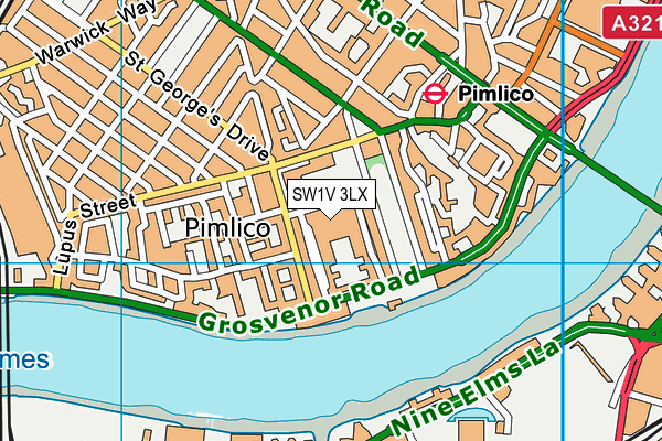 SW1V 3LX map - OS VectorMap District (Ordnance Survey) SW1V 3LX map - OS VectorMap District (Ordnance Survey)