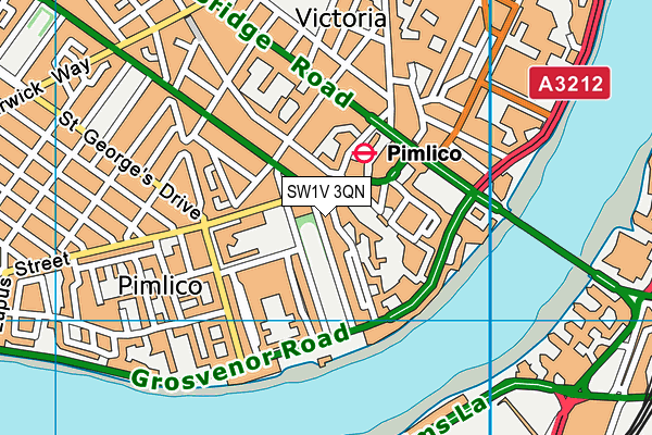 SW1V 3QN map - OS VectorMap District (Ordnance Survey) SW1V 3QN map - OS VectorMap District (Ordnance Survey)