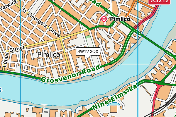 SW1V 3QX map - OS VectorMap District (Ordnance Survey) SW1V 3QX map - OS VectorMap District (Ordnance Survey)