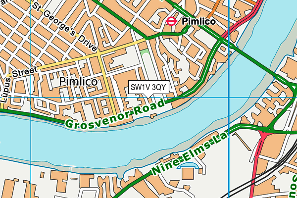 SW1V 3QY map - OS VectorMap District (Ordnance Survey) SW1V 3QY map - OS VectorMap District (Ordnance Survey)