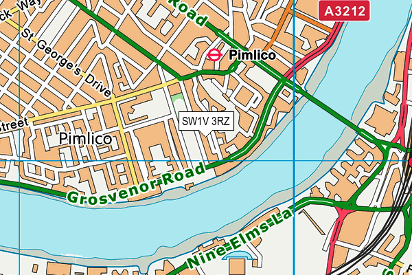 SW1V 3RZ map - OS VectorMap District (Ordnance Survey) SW1V 3RZ map - OS VectorMap District (Ordnance Survey)