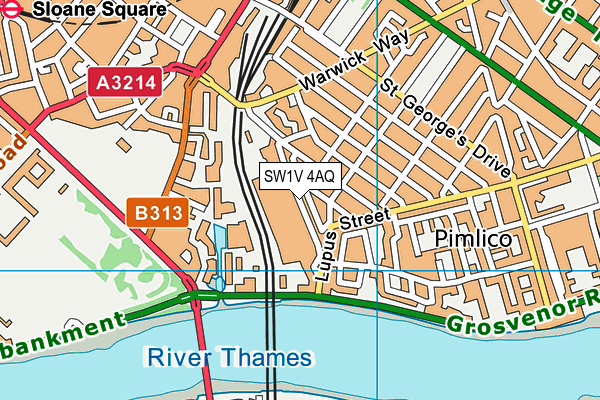 SW1V 4AQ map - OS VectorMap District (Ordnance Survey) SW1V 4AQ map - OS VectorMap District (Ordnance Survey)
