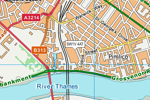 SW1V 4AT map - OS VectorMap District (Ordnance Survey) SW1V 4AT map - OS VectorMap District (Ordnance Survey)