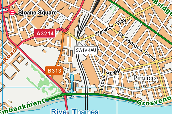SW1V 4AU map - OS VectorMap District (Ordnance Survey) SW1V 4AU map - OS VectorMap District (Ordnance Survey)