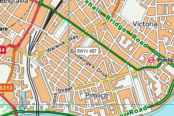 SW1V 4BT map - OS VectorMap District (Ordnance Survey) SW1V 4BT map - OS VectorMap District (Ordnance Survey)