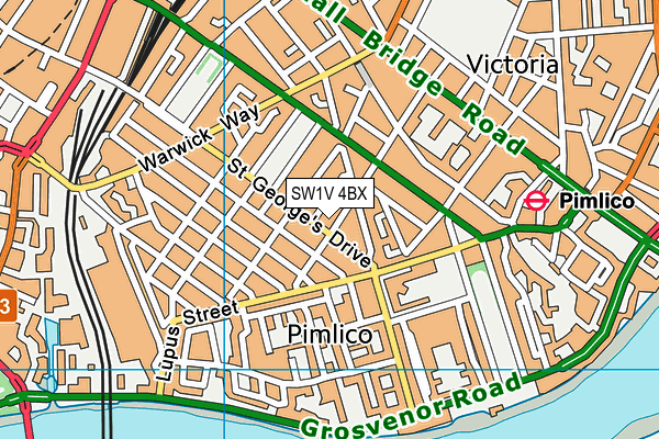 SW1V 4BX map - OS VectorMap District (Ordnance Survey) SW1V 4BX map - OS VectorMap District (Ordnance Survey)