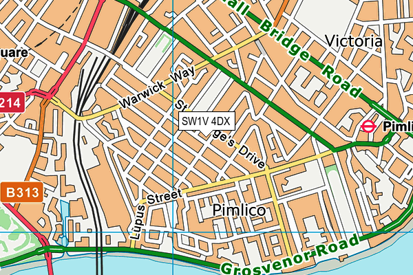 SW1V 4DX map - OS VectorMap District (Ordnance Survey) SW1V 4DX map - OS VectorMap District (Ordnance Survey)