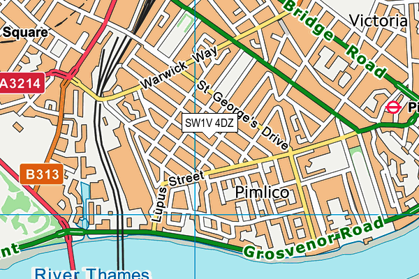SW1V 4DZ map - OS VectorMap District (Ordnance Survey) SW1V 4DZ map - OS VectorMap District (Ordnance Survey)