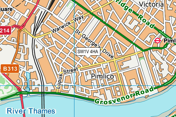 SW1V 4HA map - OS VectorMap District (Ordnance Survey) SW1V 4HA map - OS VectorMap District (Ordnance Survey)