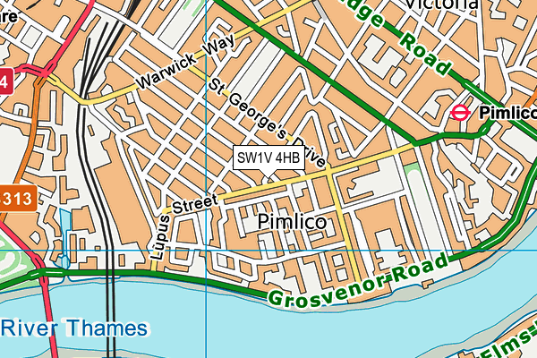 SW1V 4HB map - OS VectorMap District (Ordnance Survey) SW1V 4HB map - OS VectorMap District (Ordnance Survey)