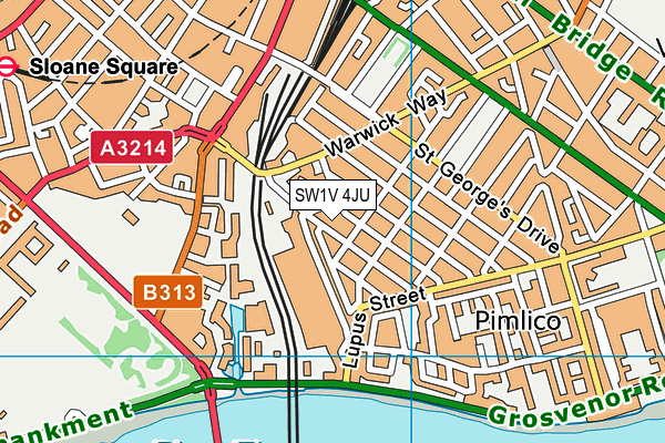 SW1V 4JU map - OS VectorMap District (Ordnance Survey) SW1V 4JU map - OS VectorMap District (Ordnance Survey)