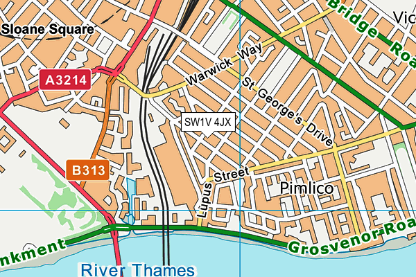 SW1V 4JX map - OS VectorMap District (Ordnance Survey) SW1V 4JX map - OS VectorMap District (Ordnance Survey)