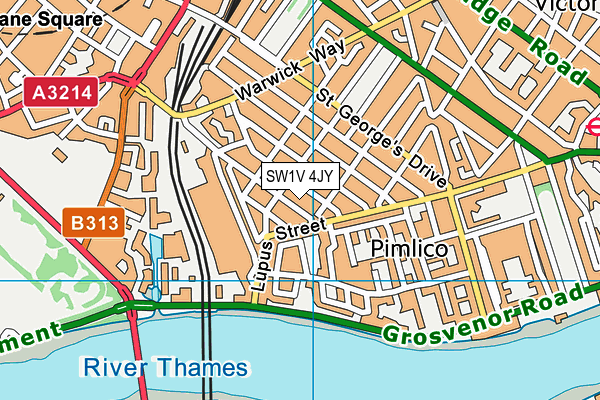 SW1V 4JY map - OS VectorMap District (Ordnance Survey) SW1V 4JY map - OS VectorMap District (Ordnance Survey)
