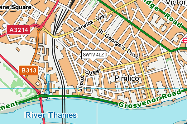 SW1V 4LZ map - OS VectorMap District (Ordnance Survey)