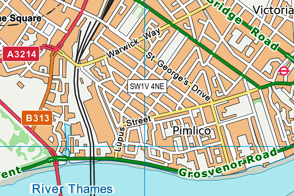 SW1V 4NE map - OS VectorMap District (Ordnance Survey) SW1V 4NE map - OS VectorMap District (Ordnance Survey)
