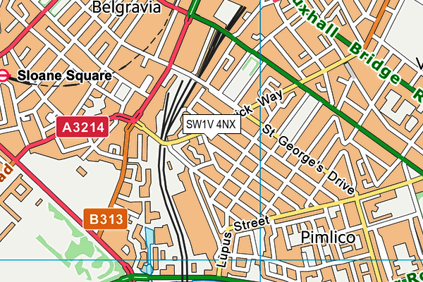 SW1V 4NX map - OS VectorMap District (Ordnance Survey) SW1V 4NX map - OS VectorMap District (Ordnance Survey)