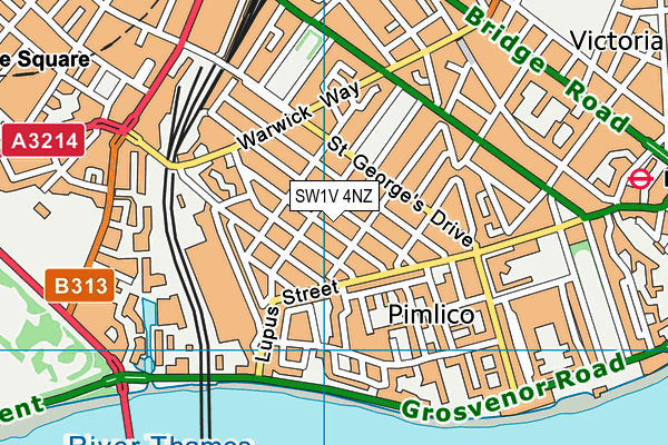 SW1V 4NZ map - OS VectorMap District (Ordnance Survey) SW1V 4NZ map - OS VectorMap District (Ordnance Survey)