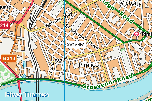 SW1V 4PA map - OS VectorMap District (Ordnance Survey) SW1V 4PA map - OS VectorMap District (Ordnance Survey)