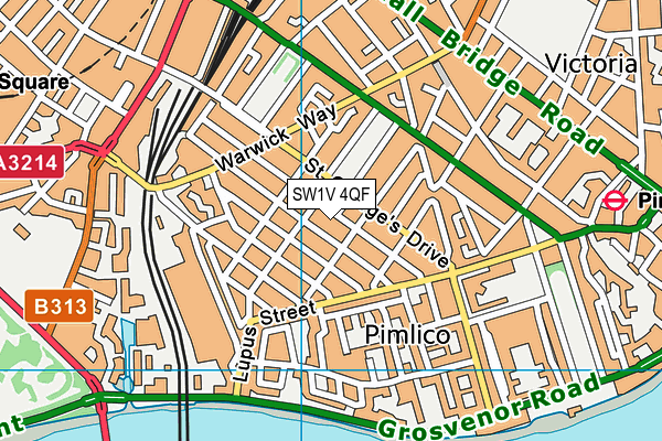 SW1V 4QF map - OS VectorMap District (Ordnance Survey) SW1V 4QF map - OS VectorMap District (Ordnance Survey)