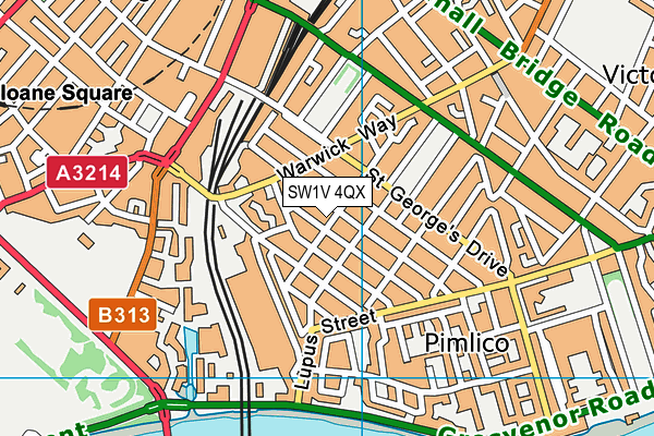 SW1V 4QX map - OS VectorMap District (Ordnance Survey) SW1V 4QX map - OS VectorMap District (Ordnance Survey)