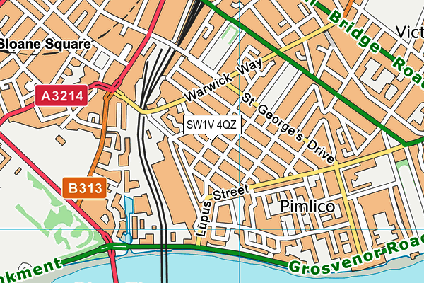 SW1V 4QZ map - OS VectorMap District (Ordnance Survey) SW1V 4QZ map - OS VectorMap District (Ordnance Survey)