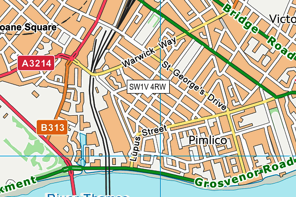 SW1V 4RW map - OS VectorMap District (Ordnance Survey) SW1V 4RW map - OS VectorMap District (Ordnance Survey)