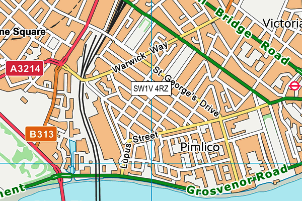 SW1V 4RZ map - OS VectorMap District (Ordnance Survey)