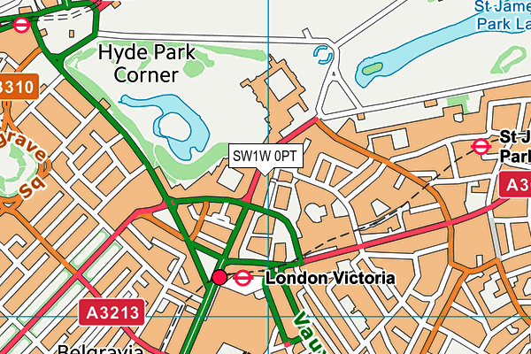 SW1W 0PT map - OS VectorMap District (Ordnance Survey) SW1W 0PT map - OS VectorMap District (Ordnance Survey)