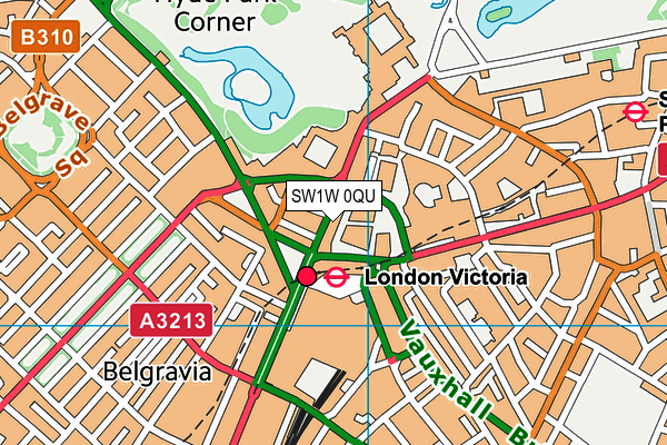 SW1W 0QU map - OS VectorMap District (Ordnance Survey) SW1W 0QU map - OS VectorMap District (Ordnance Survey)