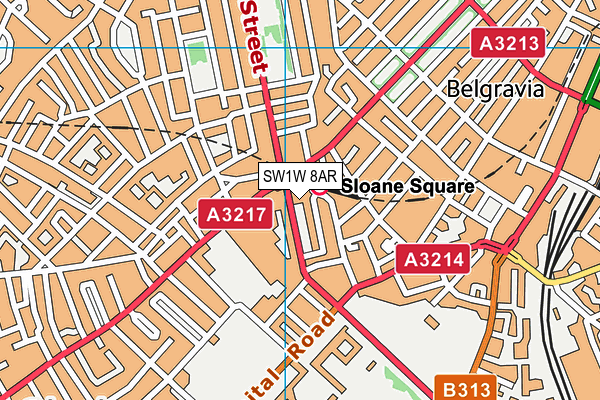 SW1W 8AR map - OS VectorMap District (Ordnance Survey) SW1W 8AR map - OS VectorMap District (Ordnance Survey)