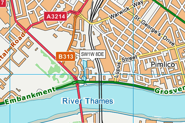 SW1W 8DE map - OS VectorMap District (Ordnance Survey) SW1W 8DE map - OS VectorMap District (Ordnance Survey)