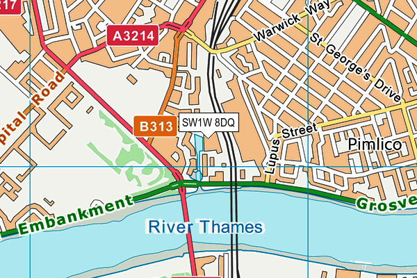SW1W 8DQ map - OS VectorMap District (Ordnance Survey) SW1W 8DQ map - OS VectorMap District (Ordnance Survey)