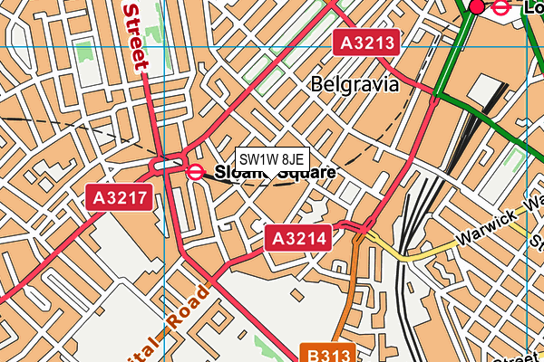 SW1W 8JE map - OS VectorMap District (Ordnance Survey) SW1W 8JE map - OS VectorMap District (Ordnance Survey)