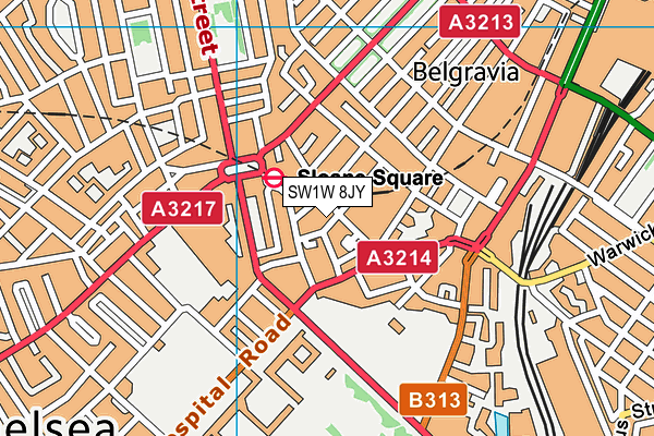 SW1W 8JY map - OS VectorMap District (Ordnance Survey) SW1W 8JY map - OS VectorMap District (Ordnance Survey)