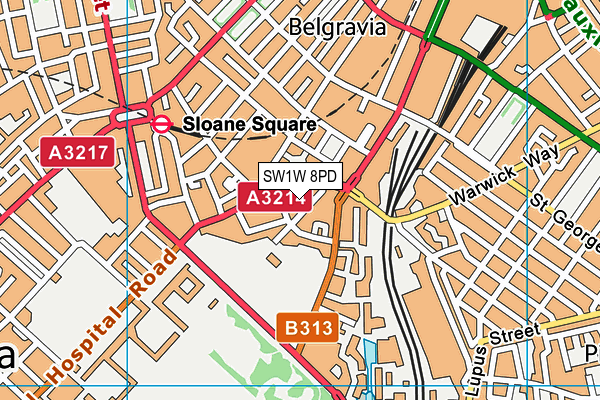 SW1W 8PD map - OS VectorMap District (Ordnance Survey) SW1W 8PD map - OS VectorMap District (Ordnance Survey)