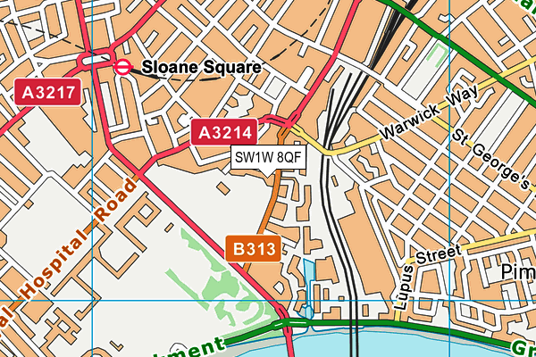 SW1W 8QF map - OS VectorMap District (Ordnance Survey) SW1W 8QF map - OS VectorMap District (Ordnance Survey)