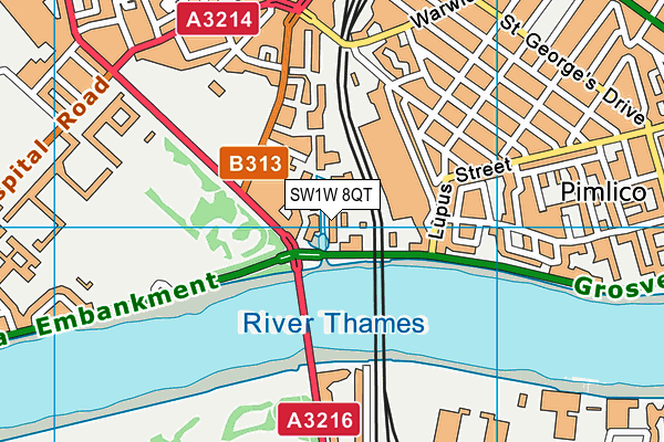 SW1W 8QT map - OS VectorMap District (Ordnance Survey) SW1W 8QT map - OS VectorMap District (Ordnance Survey)