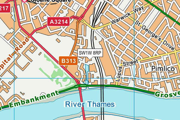 SW1W 8RP map - OS VectorMap District (Ordnance Survey)