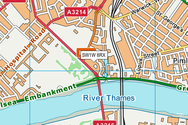 SW1W 8RX map - OS VectorMap District (Ordnance Survey)