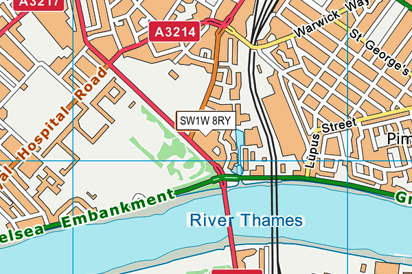 SW1W 8RY map - OS VectorMap District (Ordnance Survey)