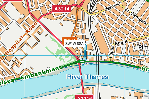 SW1W 8SA map - OS VectorMap District (Ordnance Survey)
