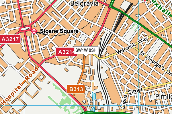 SW1W 8SH map - OS VectorMap District (Ordnance Survey) SW1W 8SH map - OS VectorMap District (Ordnance Survey)