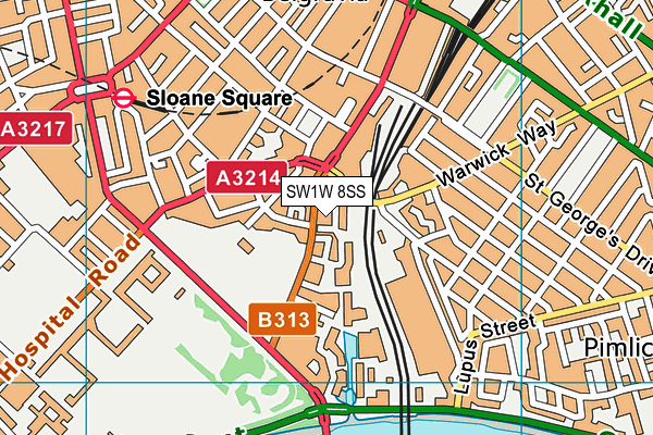 SW1W 8SS map - OS VectorMap District (Ordnance Survey) SW1W 8SS map - OS VectorMap District (Ordnance Survey)