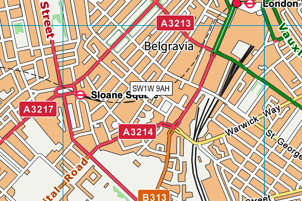 SW1W 9AH map - OS VectorMap District (Ordnance Survey) SW1W 9AH map - OS VectorMap District (Ordnance Survey)