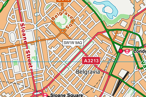 SW1W 9AQ map - OS VectorMap District (Ordnance Survey)