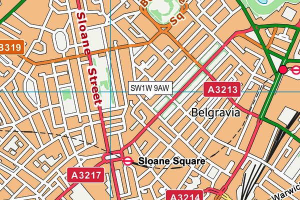 SW1W 9AW map - OS VectorMap District (Ordnance Survey) SW1W 9AW map - OS VectorMap District (Ordnance Survey)