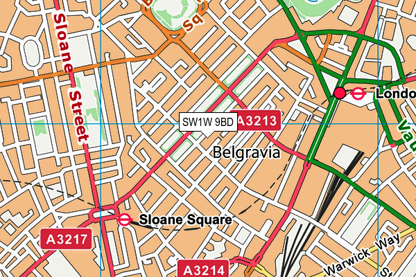 SW1W 9BD map - OS VectorMap District (Ordnance Survey) SW1W 9BD map - OS VectorMap District (Ordnance Survey)
