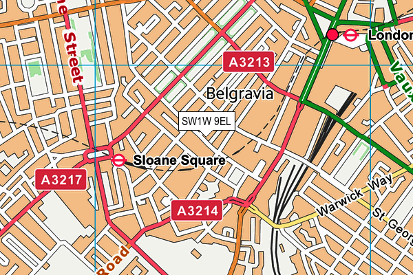 SW1W 9EL map - OS VectorMap District (Ordnance Survey) SW1W 9EL map - OS VectorMap District (Ordnance Survey)