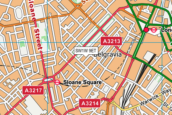 SW1W 9ET map - OS VectorMap District (Ordnance Survey) SW1W 9ET map - OS VectorMap District (Ordnance Survey)